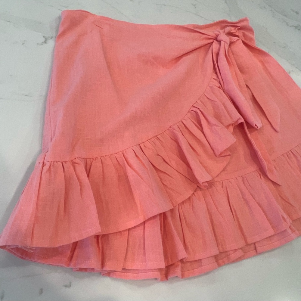 NWOT Amazon Coral Ruffled Wrap Skirt - Picture 6 of 16